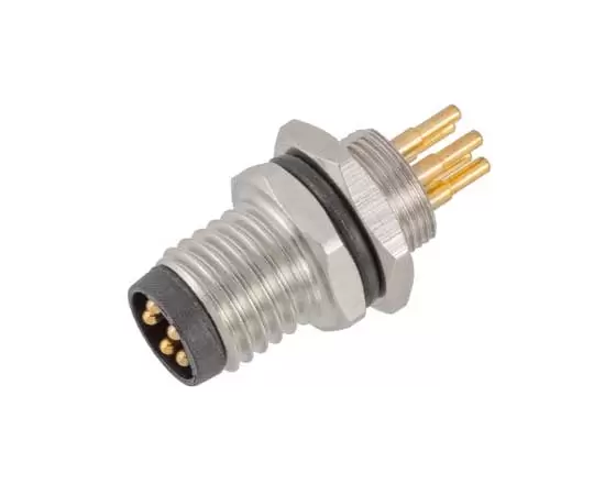 M8 Male Front Mount Socket(PCB, Screw M8*0.5)