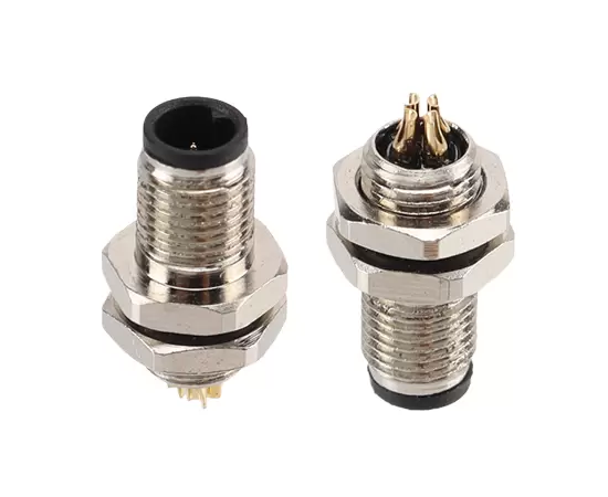 M5 Male Front Mount Socket ( Solder, Screw M5*0.5 )