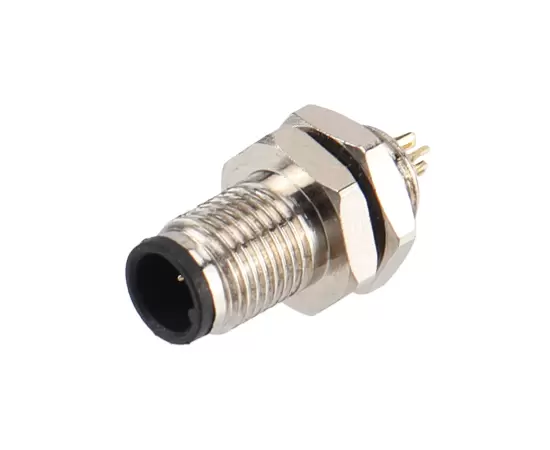 M5 Male Front Mount Socket ( Solder, Screw M5*0.5 )