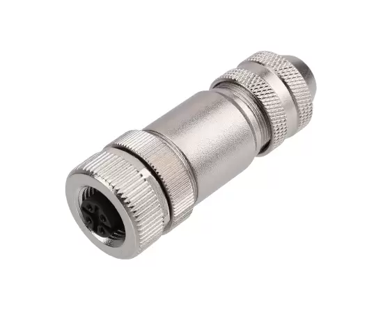 M12 Straight Female Metal Assembled Plug (Screw)