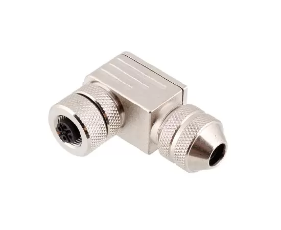 M12 Angled Female Metal Assembled Plug (Screw)