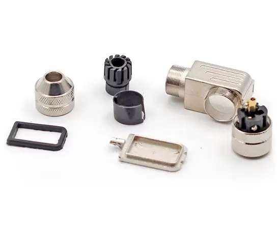 M12 Angled Female Metal Assembled Plug (Screw)