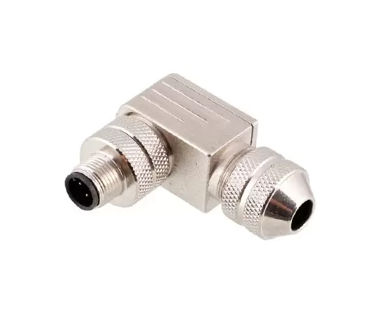 M12 Angled Male Metal Assembled Plug (Screw)