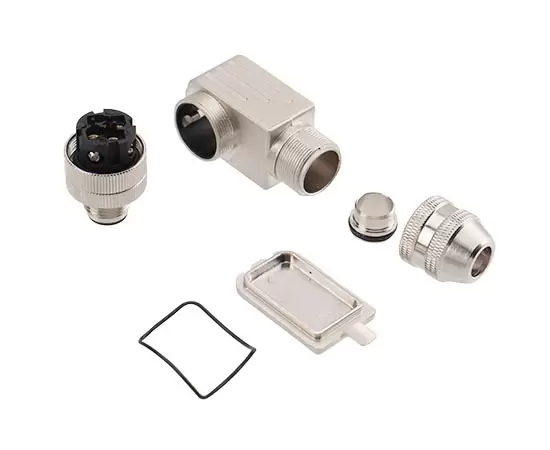 M12 Angled Male Metal Assembled Plug (Screw)