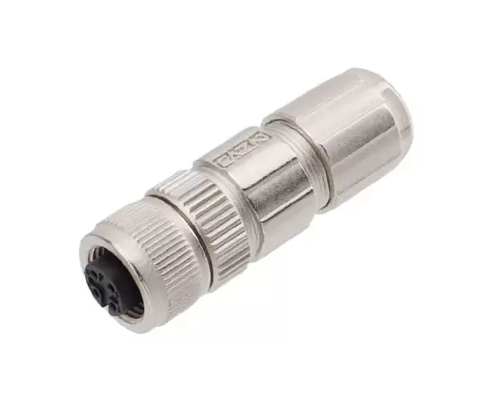 M12 Straight Female Metal Assembled Plug (Solder)