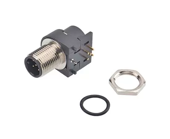 M12 Curved Hole Socket (PCB, Screw M12*1, Big volume)