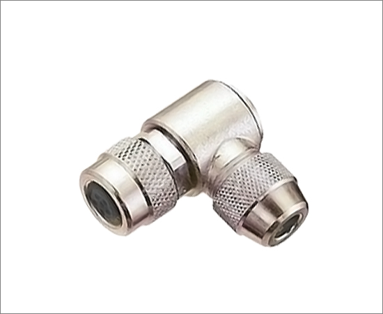 M9 Angled Female Metal Plug (Solder)