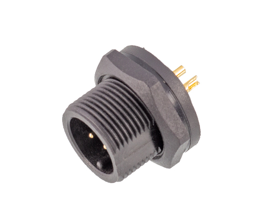 E10 Male Back Mount Solder Receptacle (Threaded)