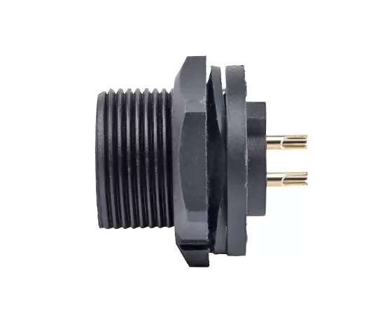 E10 Male Back Mount Solder Receptacle (Threaded)