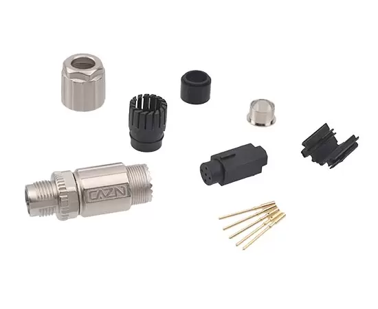 M12 Straight Male Metal Assembled Plug (Data type,Crimp)