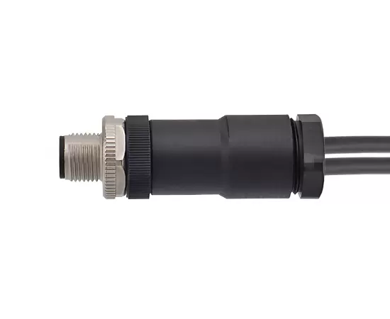 M12 Straight Male Plastic Assembled Plug (One to two types,Screw)
