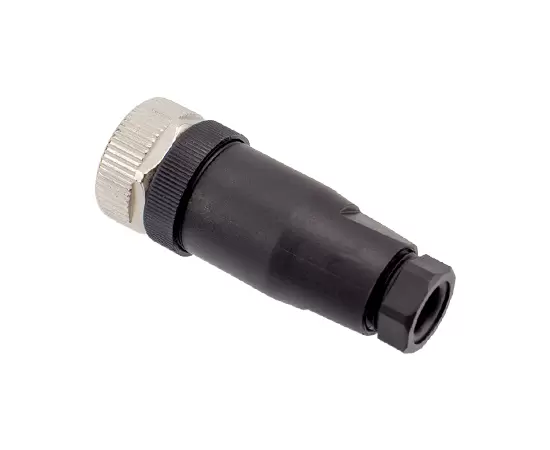 M12 Straight Female Plastic Assembled Plug (Screw)