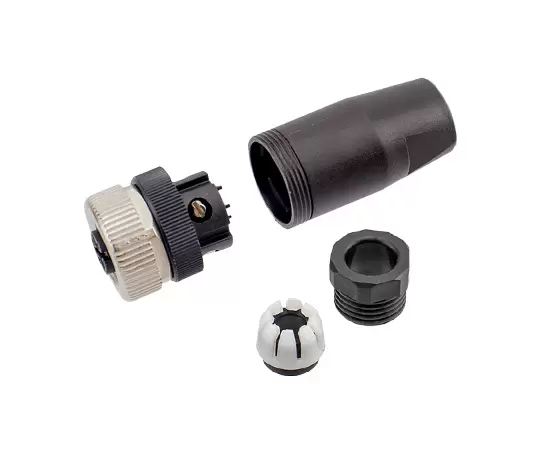 M12 Straight Female Plastic Assembled Plug (Screw)