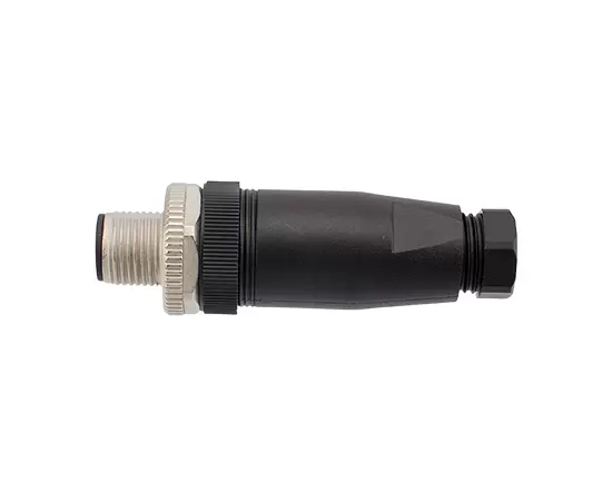 M12 Straight Male Plastic Assembled Plug (Screw)