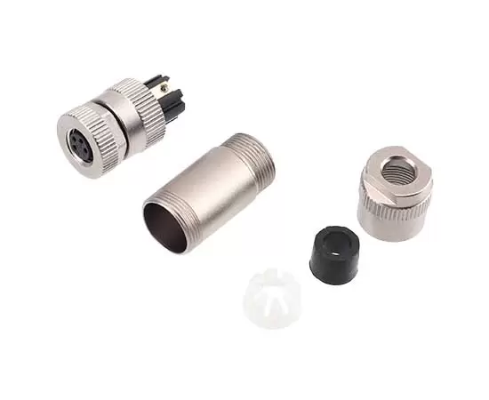 M8 Straight Female Metal Assembled Plug (Screw terminal)