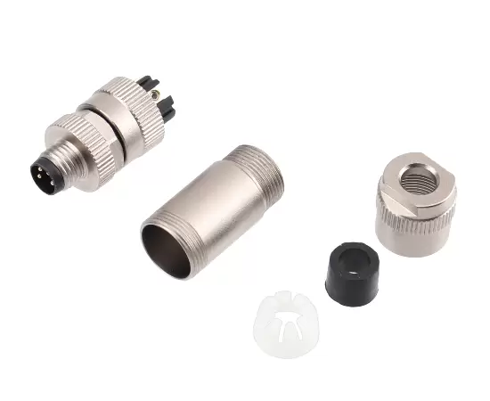 M8 Straight Male Metal Assembled Plug (Screw terminal)