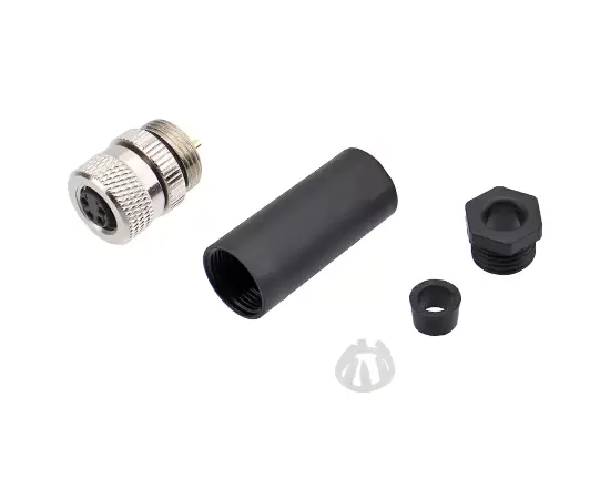 M8 Straight Female Plastic Assembled Plug (Solder)