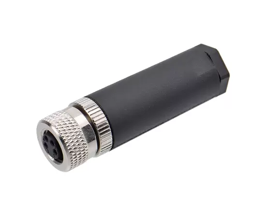 M8 Straight Female Plastic Assembled Plug (Solder)