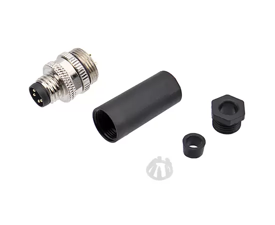 M8 Straight Male Plastic Assembled Plug (Solder)