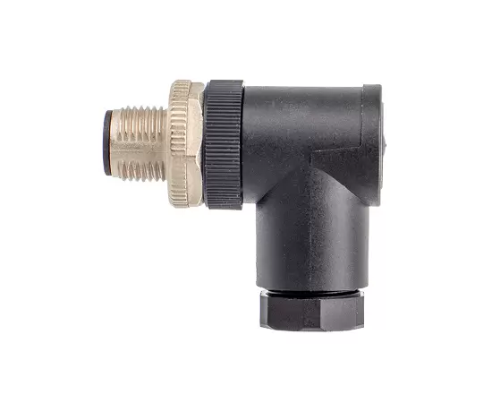 M12 Angled Male Plastic Assembled Plug (Screw)