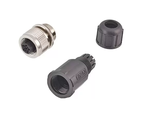 M12 Straight Female Plastic Assembled Plug (Solder)