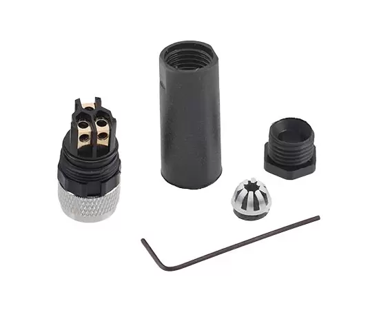M8 Straight Female Plastic Assembled Plug (Screw terminal)