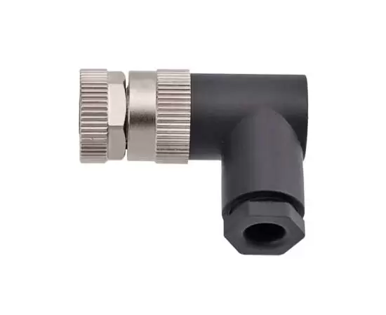 M8 Angled Female Plastic Assembled Plug (Screw terminal)
