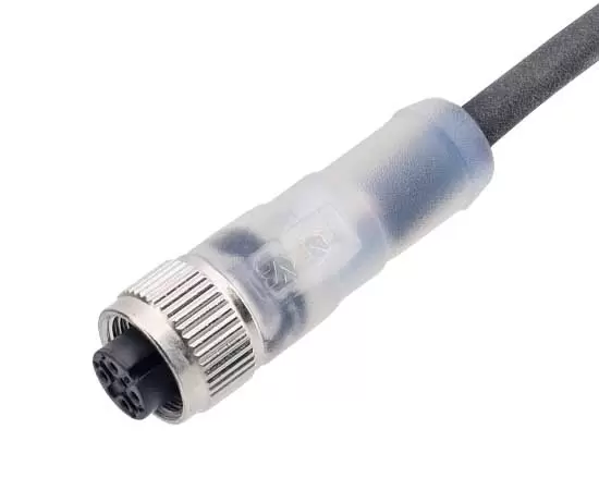 M12 Straight Female Overmolded Plug (LED)