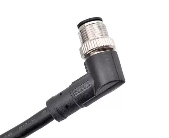 M12 Angled Male Overmolded Plug