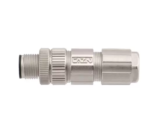 M12 Straight Male Metal Assembled Plug (Solder)