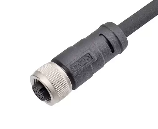 M12 Straight Female Overmolded Plug (Damping style)