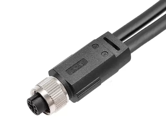 M12 Female 1 to 2 Overmolded Plug