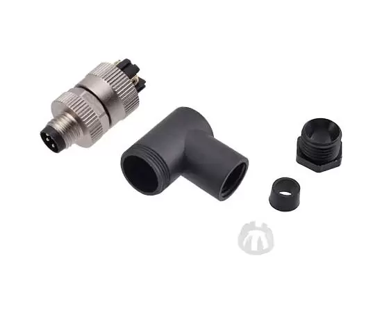 M8 Angled Male Plastic Assembled Plug (Screw terminal)