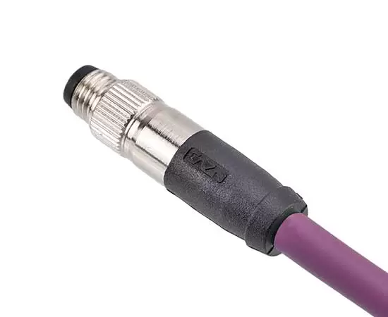 M8 Straight Male Overmolded Plug (with damping)