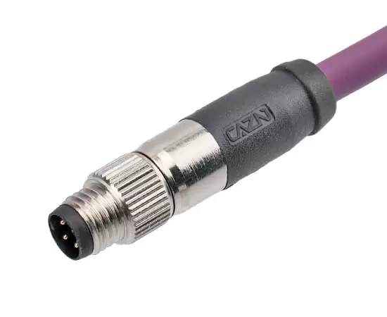 M8 Straight Male Overmolded Plug (with damping)