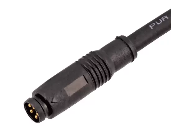 M8 Straight Male Overmolded Plug (Quick insertion type)