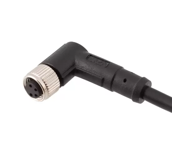 M8 Angled Female Overmolded Plug