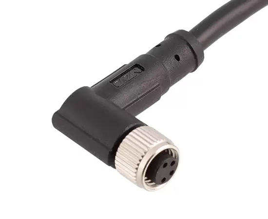 M8 Angled Female Overmolded Plug