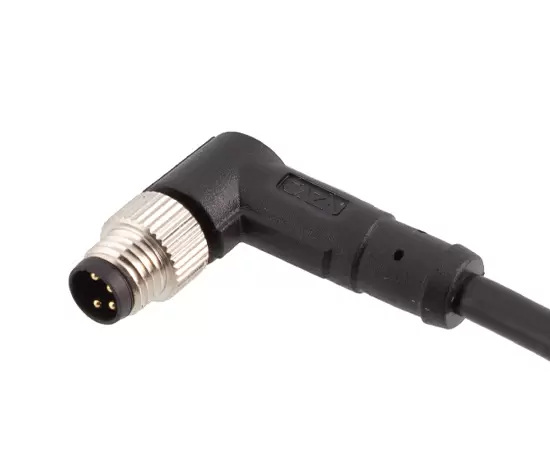 M8 Angled Male Overmolded Plug