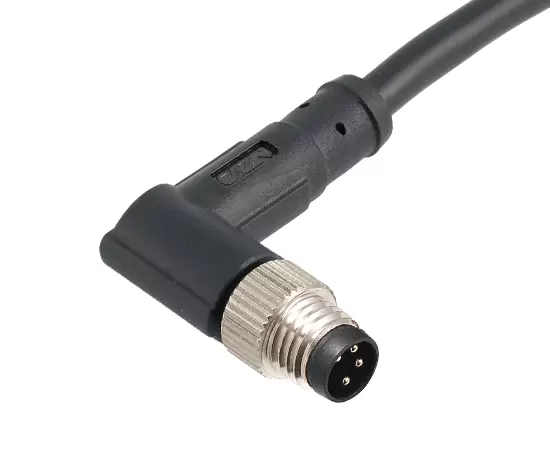 M8 Angled Male Overmolded Plug