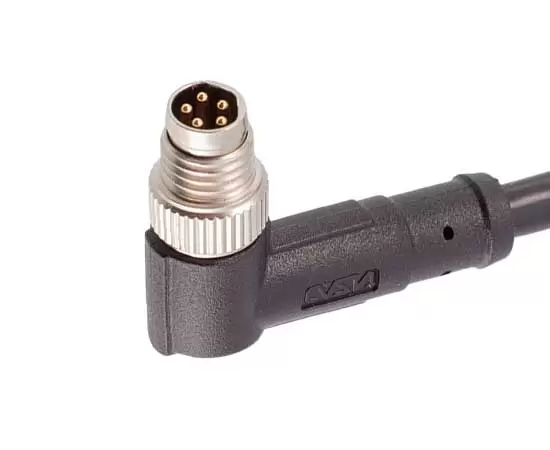 M8 Angled Male Overmolded Plug (Metal interface)