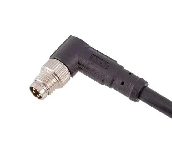 M8 Angled Male Overmolded Plug (Metal interface)