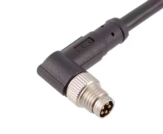 M8 Angled Male Overmolded Plug (Metal interface)