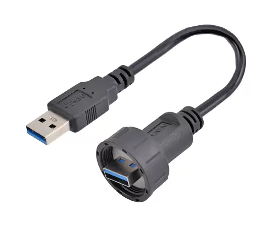 USB Male to Male Overmolded with Cable(Threaded)