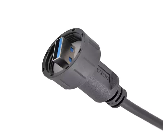 USB Male to Male Overmolded with Cable(Threaded)