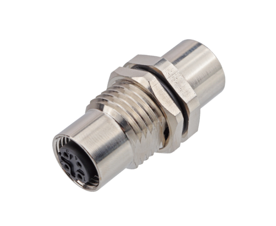 M12 I-Type Adapter (M12-M12, SS, Metal Style)