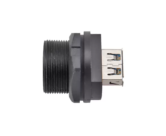 USB Female to Female Back Mount Receptacle (Threaded)