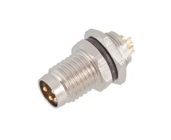 M8 Male Front Mount Socket(Solder, Screw M8*0.5, Metal interface)