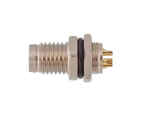 M8 Male Front Mount Socket(Solder, Screw M8*0.5, Metal interface)