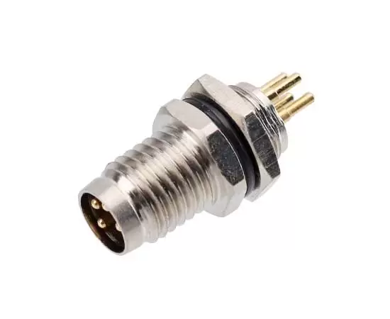 M8 Male Front Mount Socket(PCB, Screw M8*0.5, Metal interface)